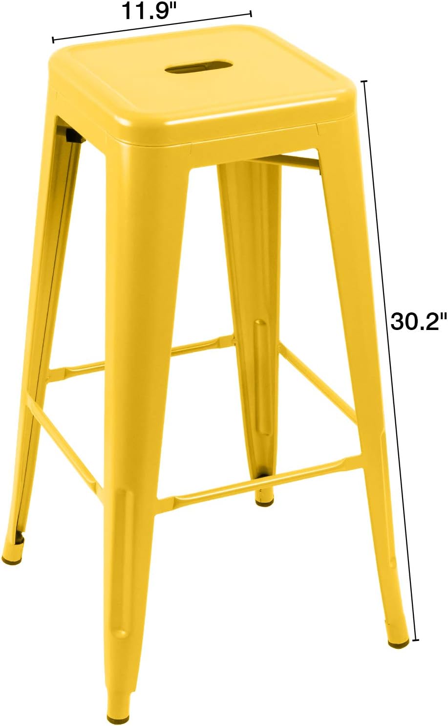Yellow Stackable Metal Bar Stools