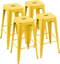 Yellow Stackable Metal Bar Stools