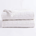 White Cotton Cable Knit Throw Blanket