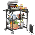 Foldable Metal Outdoor Rolling Grill Cart