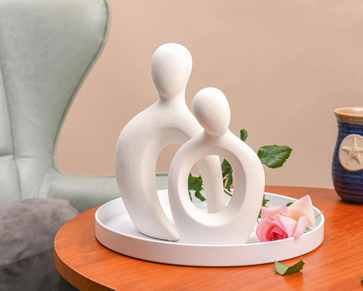 White Abstract Lover Home Statue