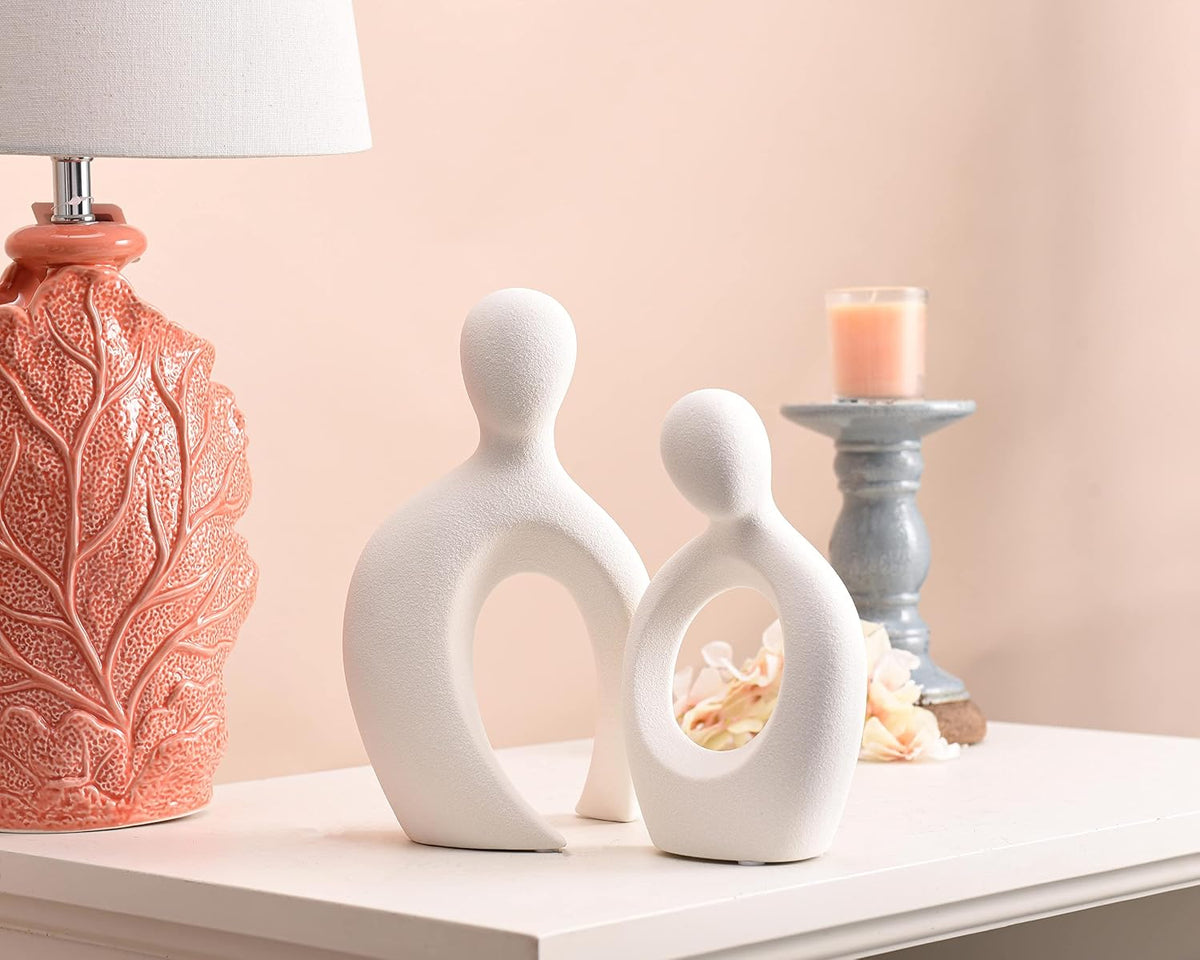 White Abstract Lover Home Statue