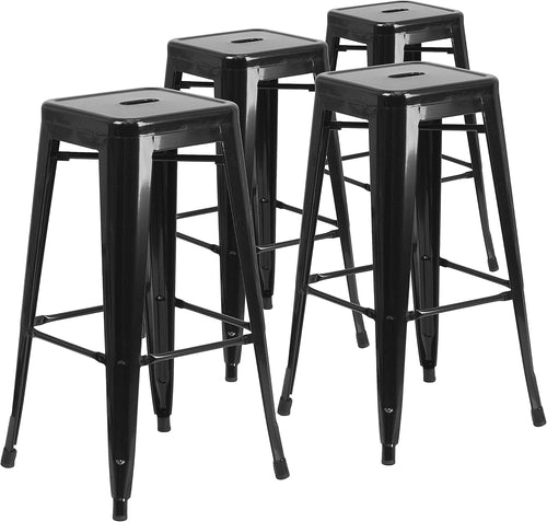 Black Metal Bar Height Stools